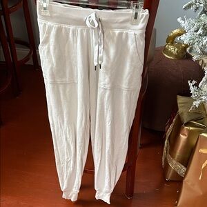 Aerie Cream Joggers with Drawstring